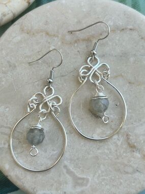 Artisan Silver and Laborite Gray Faceted Gem Stone